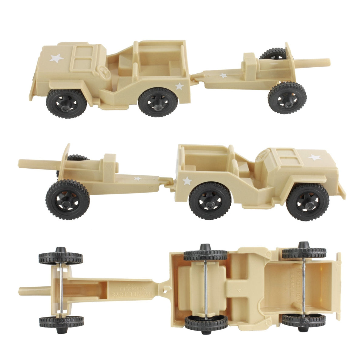 TimMee COMBAT PATROL Willys Artillery Tan 4pc Playset USA – Tim