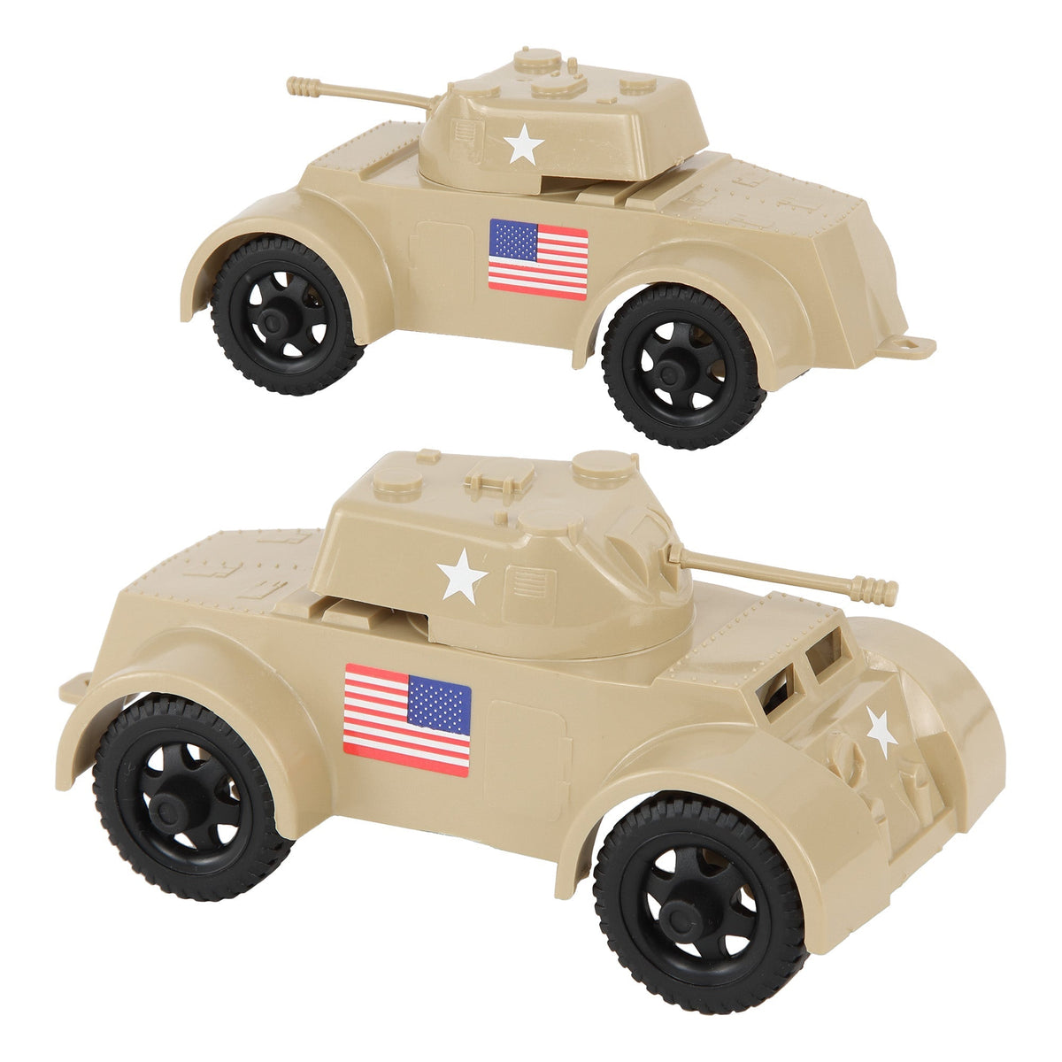 TimMee Staghound Tan Armored Car Plastic Army Men Scout Vehicles