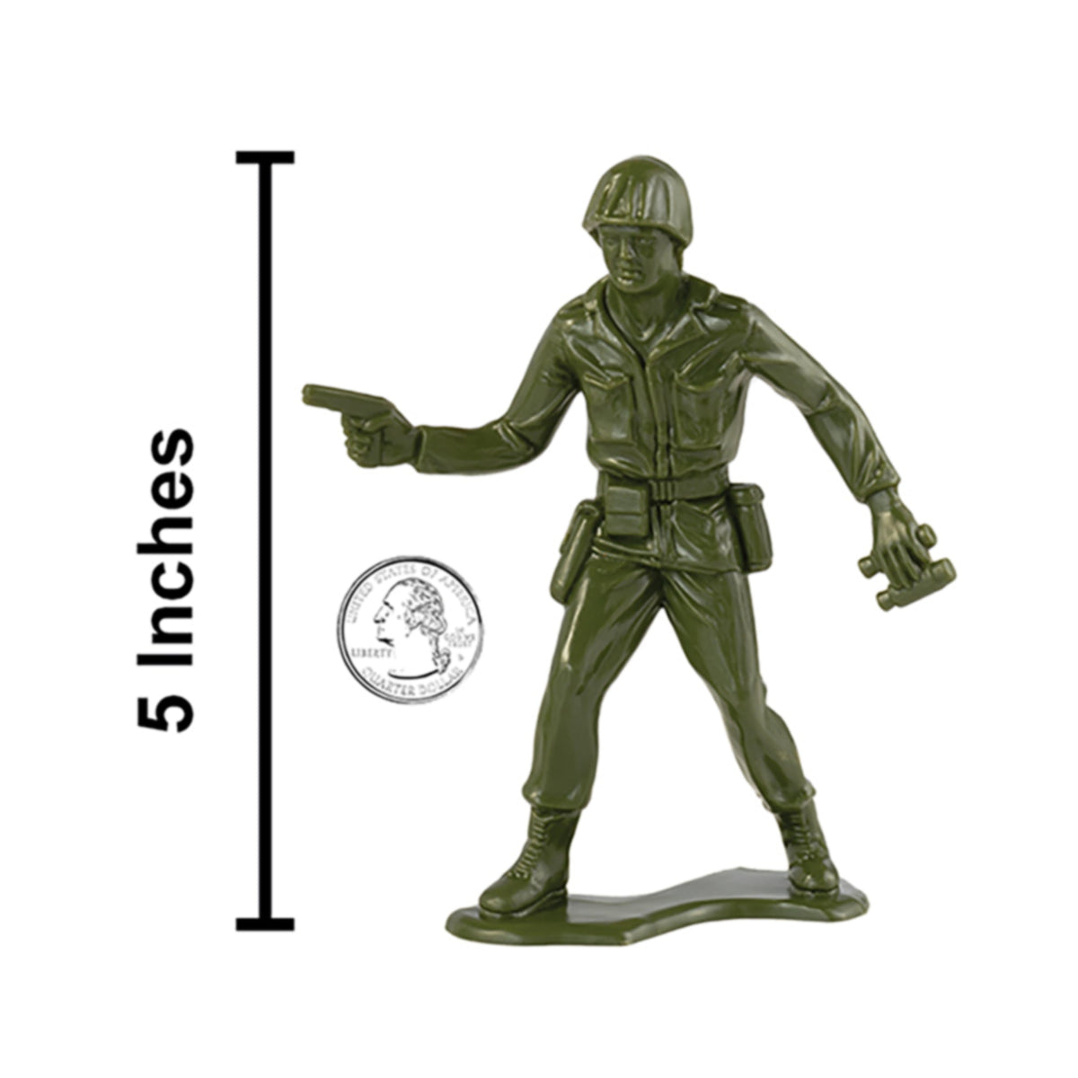 TimMee Jumbo Plastic Army Men 6pc Olive Green Big Soldier Figure Set Made  USA