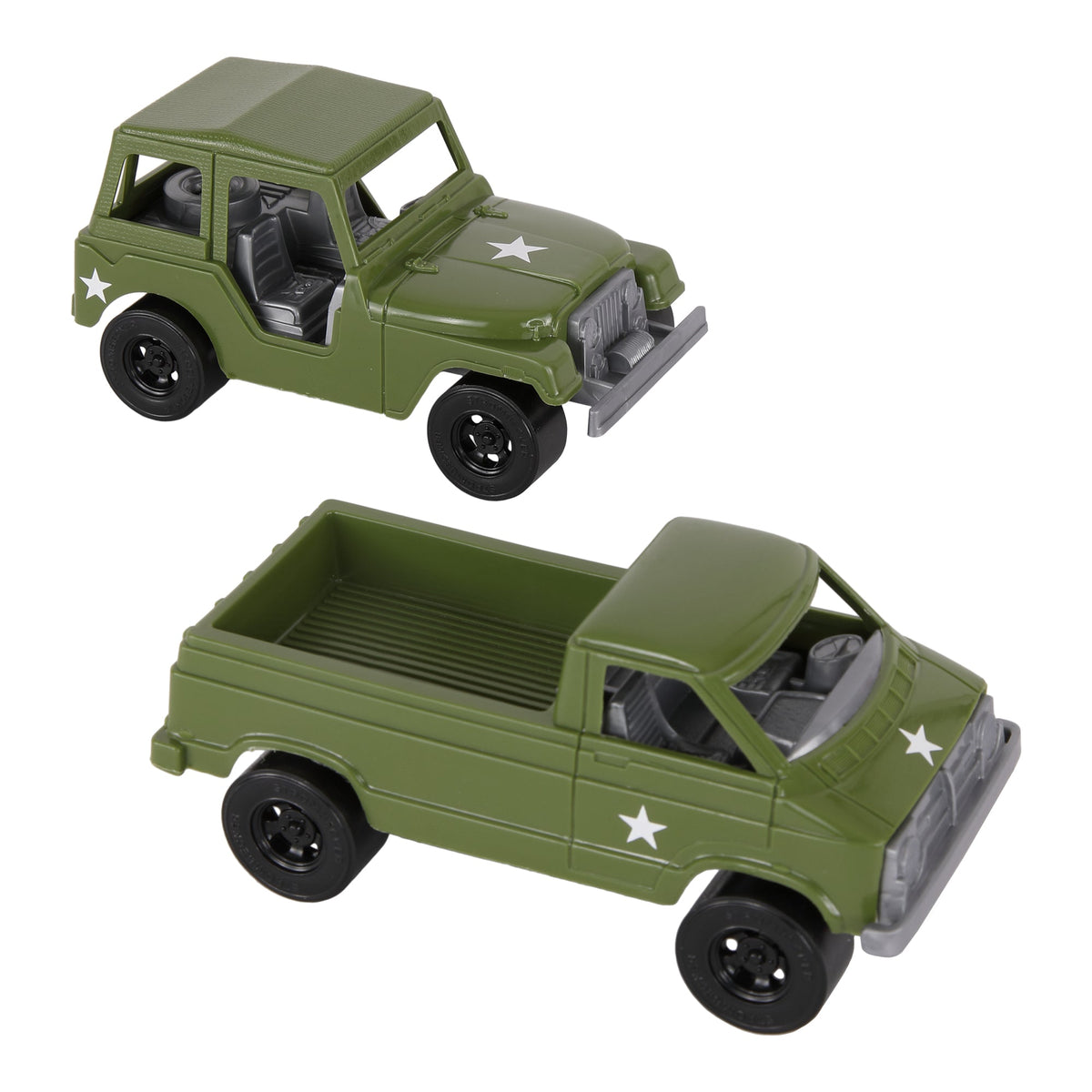 TimMee Battle TRANSPORT M38A1 & Pickup OD Green Plastic Army Men