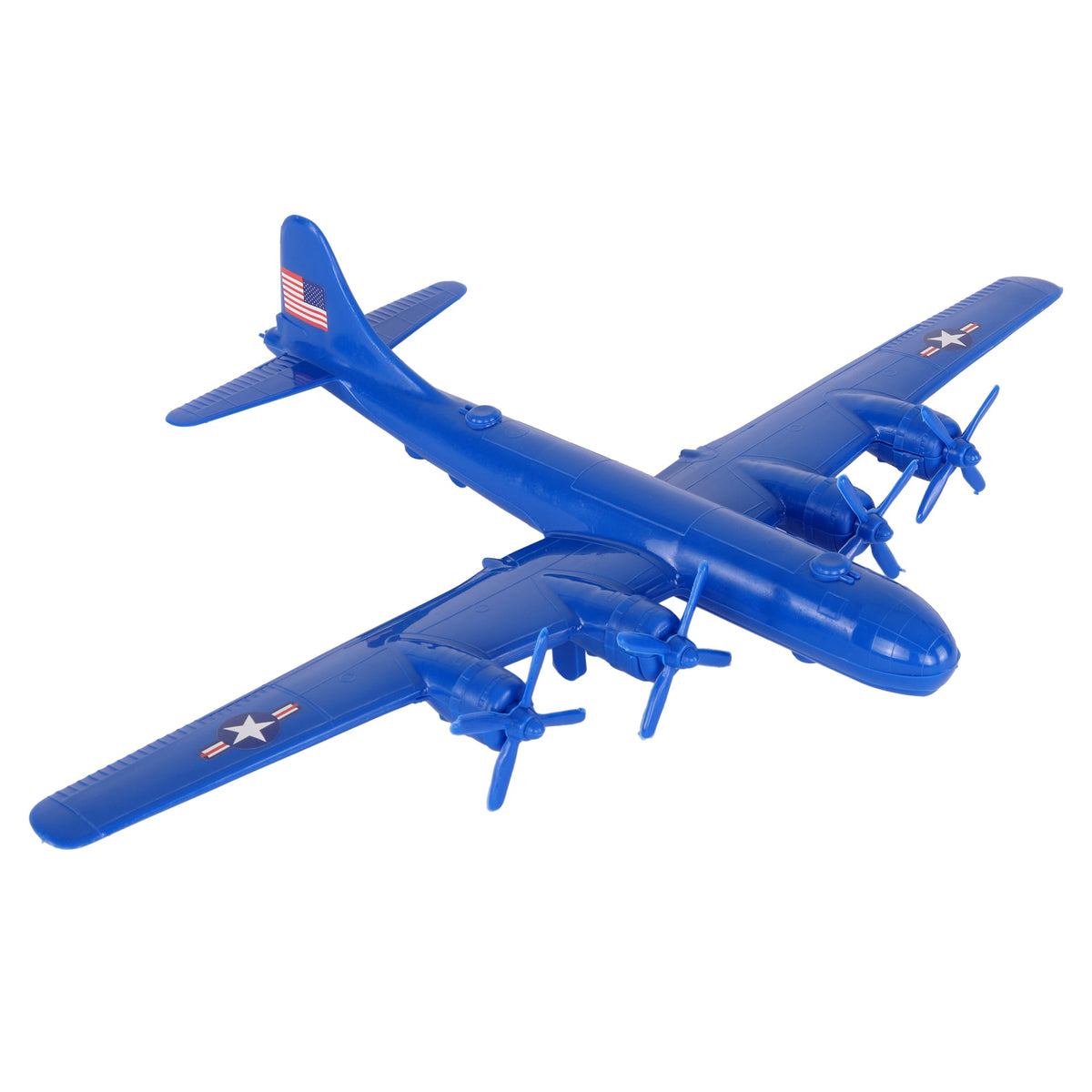 TimMee WW2 B-29 Superfortress Bomber Plane Blue Plastic Aircraft