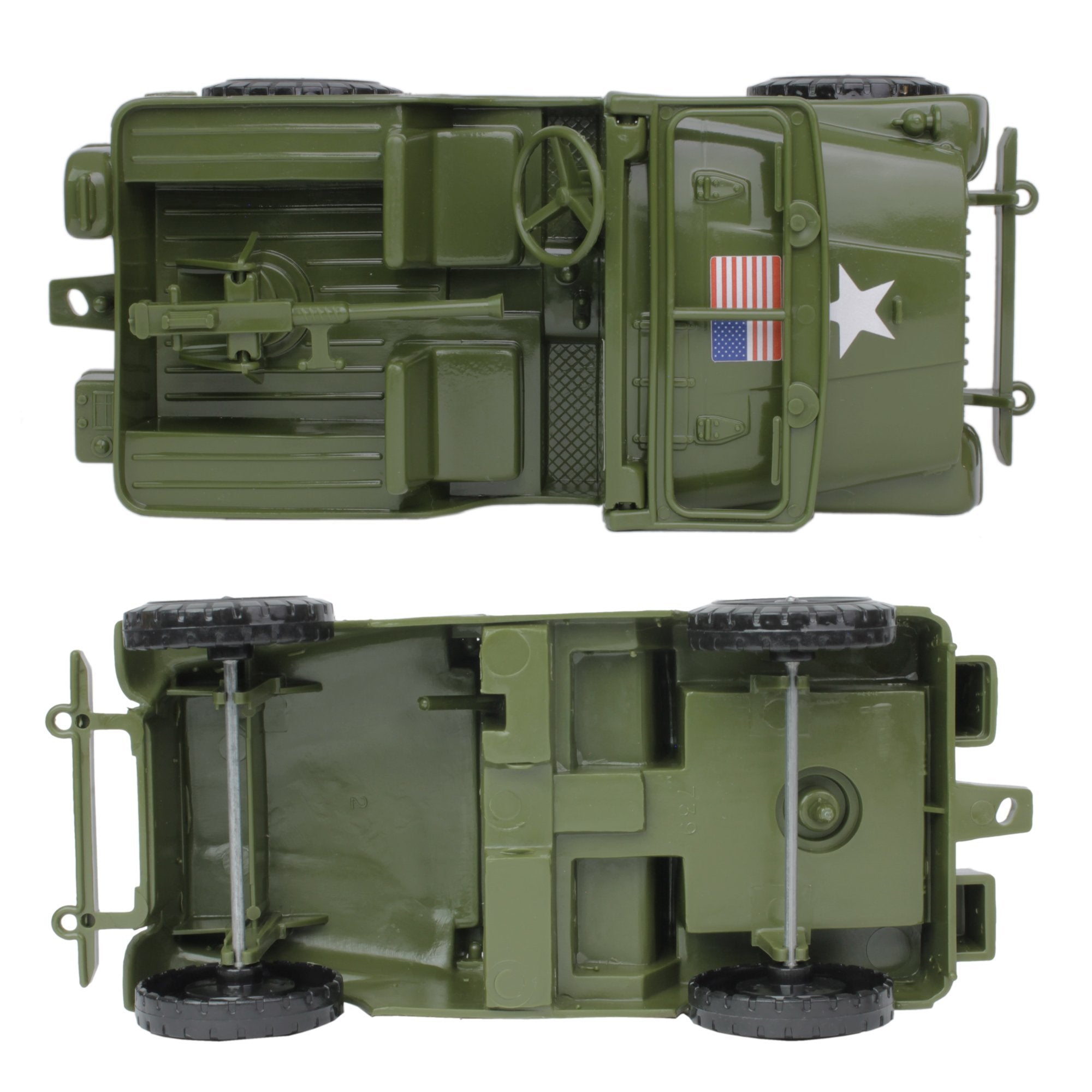 TimMee RECON PATROL M38 Military Truck Olive Green Action Figure