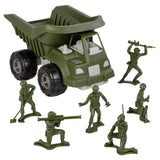 Tim Mee Toy Big Truck Dump 7Pc Olive Main