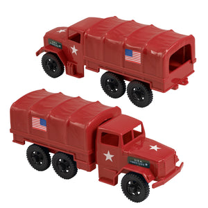 TimMee Plastic Army Men TRUCKS Deuce and a Half Cargo Vehicles US Made Tim Mee Toy