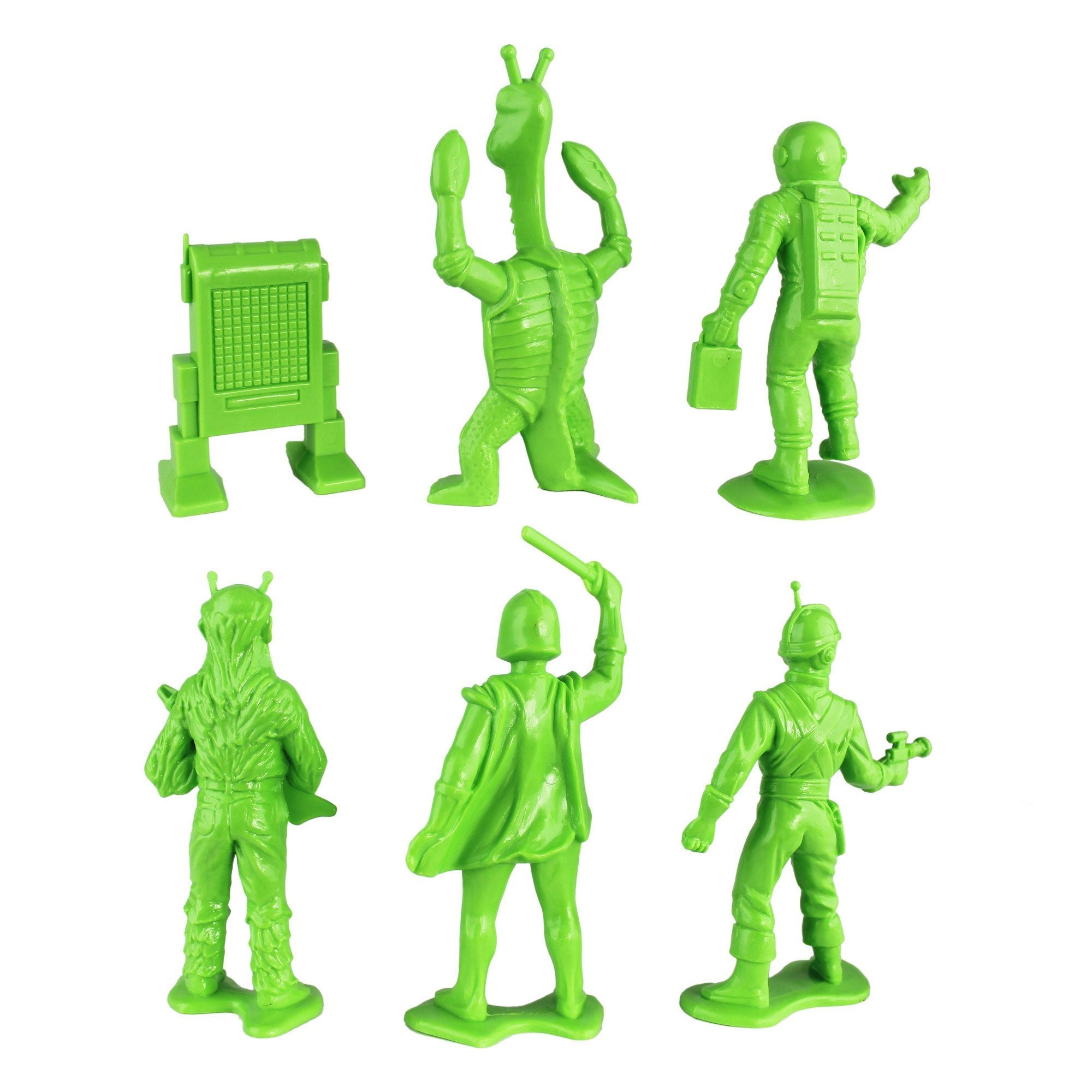TimMee Galaxy Laser Team BIG Space Figures Bright Green 6pc Set