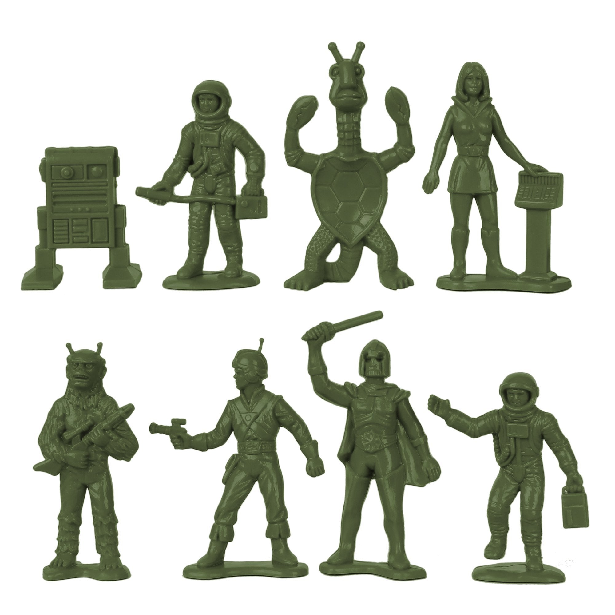TimMee Galaxy Laser Team SPACE Figures Tan vs Green 50pc Set US