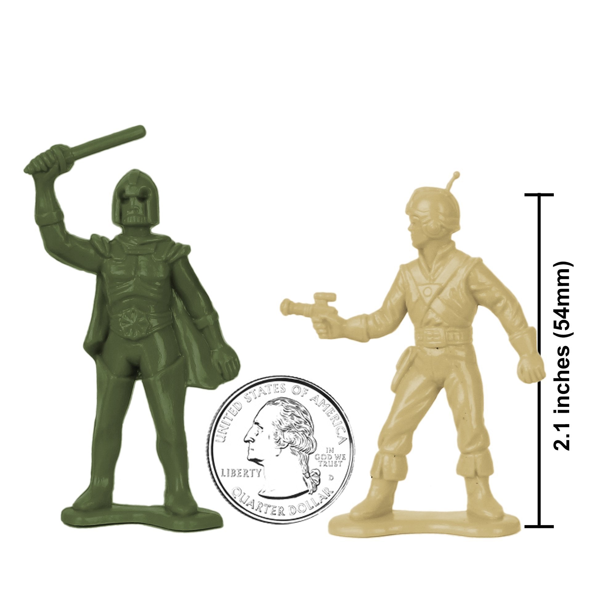 TimMee Galaxy Laser Team SPACE Figures Tan vs Green 50pc Set US