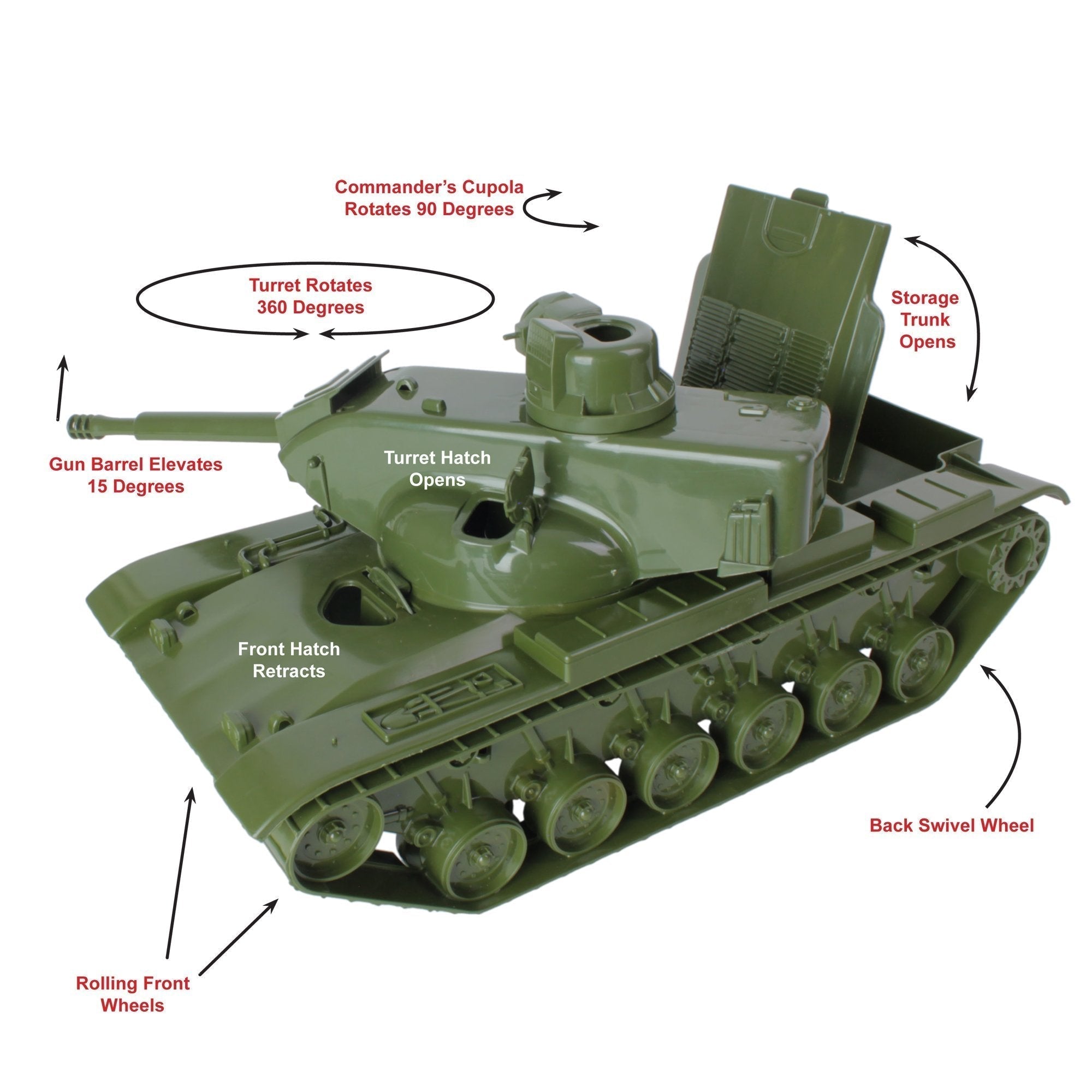 Tim Mee Dominator BIG TANK for Action Figures 22in long Olive