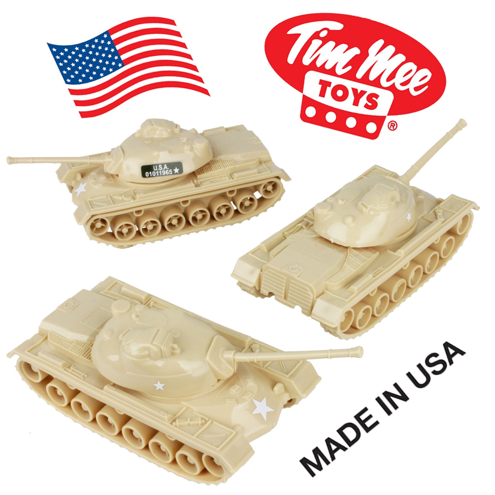 TimMee Toy TANKS for Plastic Army Men Tan WW2 3pc - Made in – Tim
