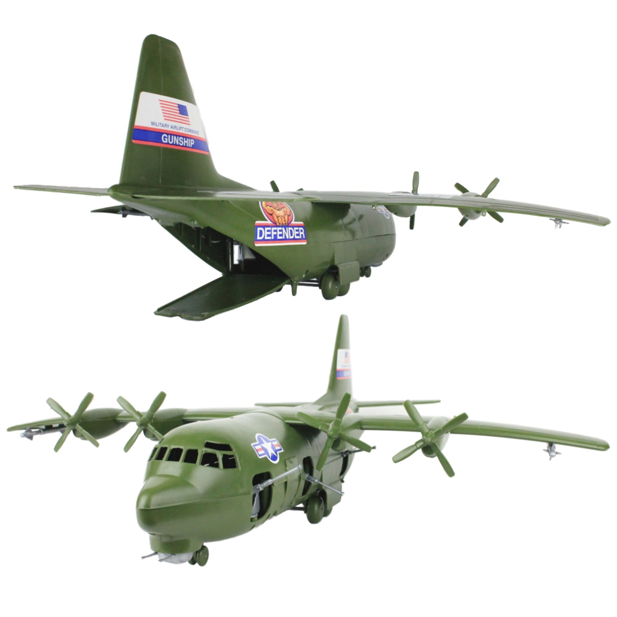 TimMee Plastic Army Men AC-130 Playset - 29pc Giant Military