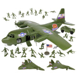 Tim Mee Toy AC-130 Hercules Airplane OD Green 29pc Playset Vignette