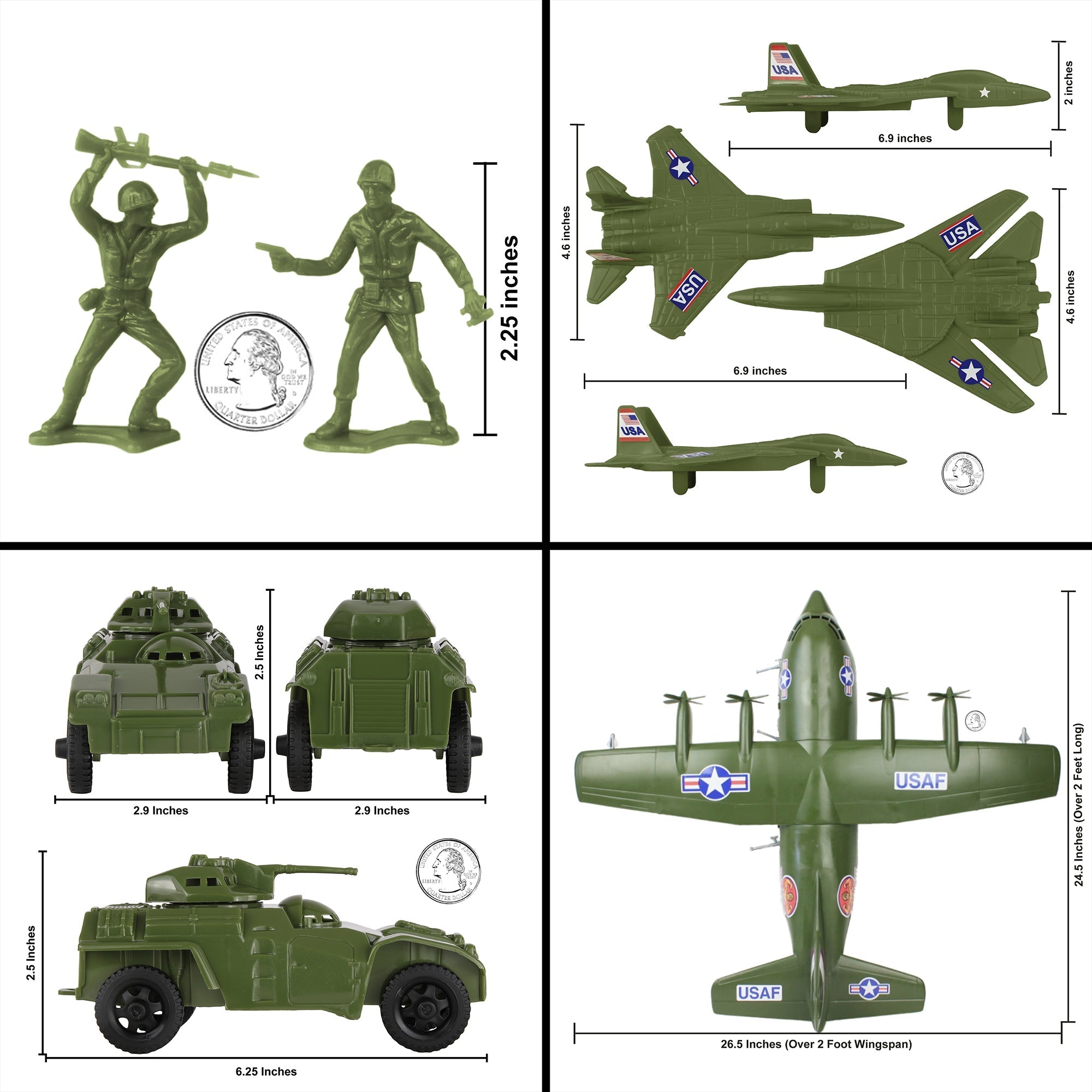 80's MADE IN  陸軍特殊部隊 空挺Tee 裾シングル TimMee Plastic Army Men AC-130 Playset - 29pc Giant Military
