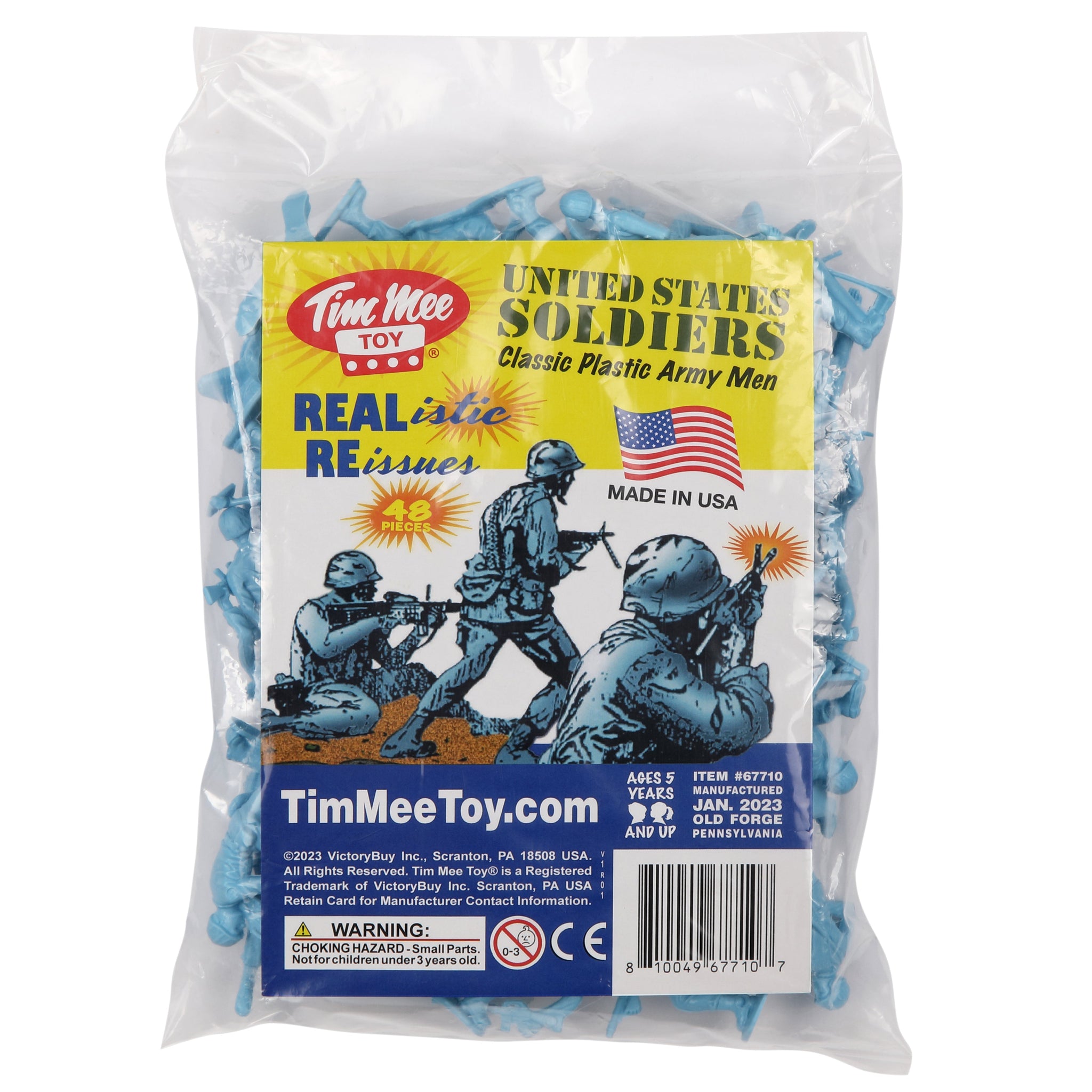 TimMee PLASTIC ARMY Men - Powder Blue 48pc Toy Soldier Figures US