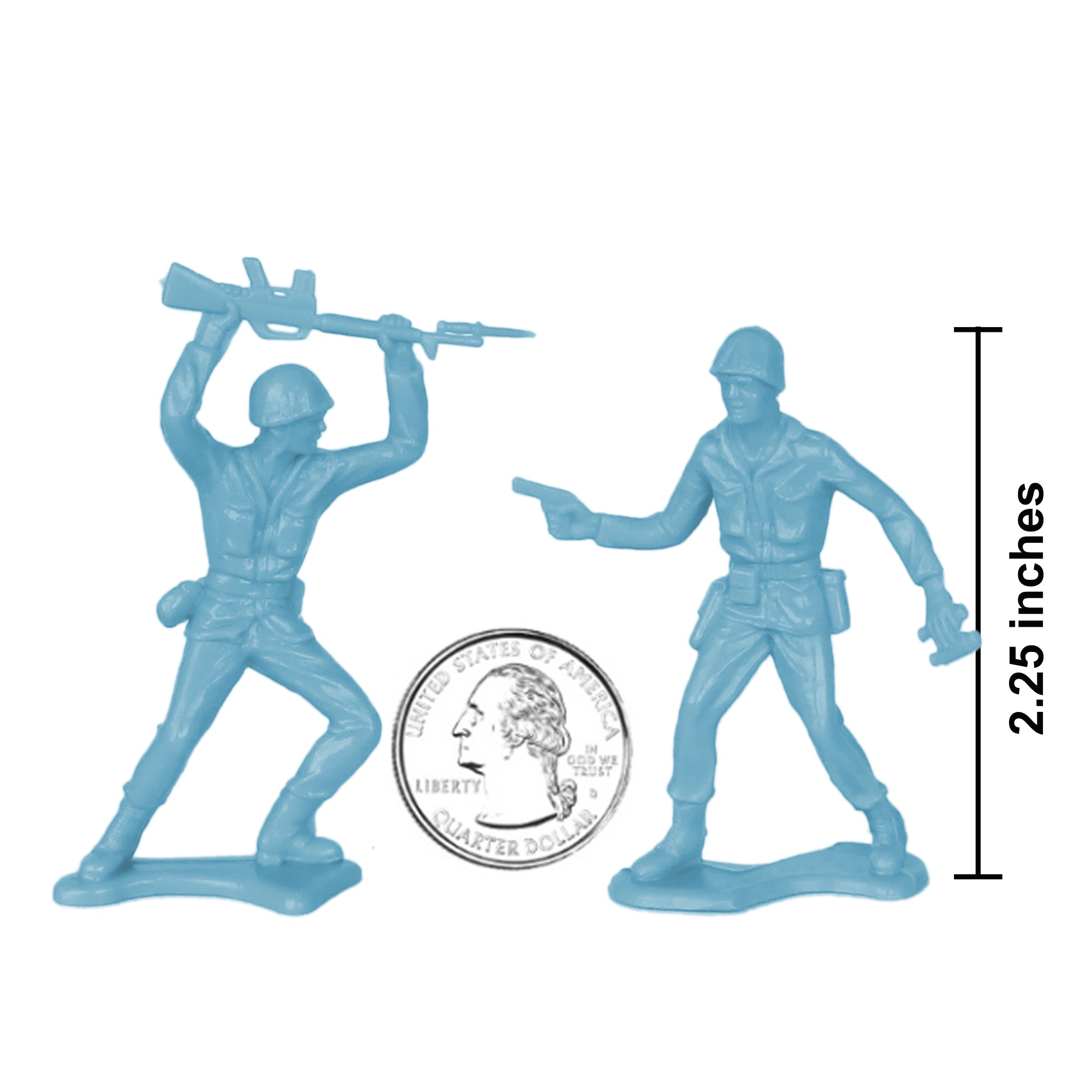 TimMee PLASTIC ARMY Men - Powder Blue 48pc Toy Soldier Figures US