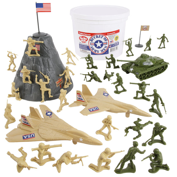 Tim Mee Toy Army OD Green vs. Tan Bucket Main