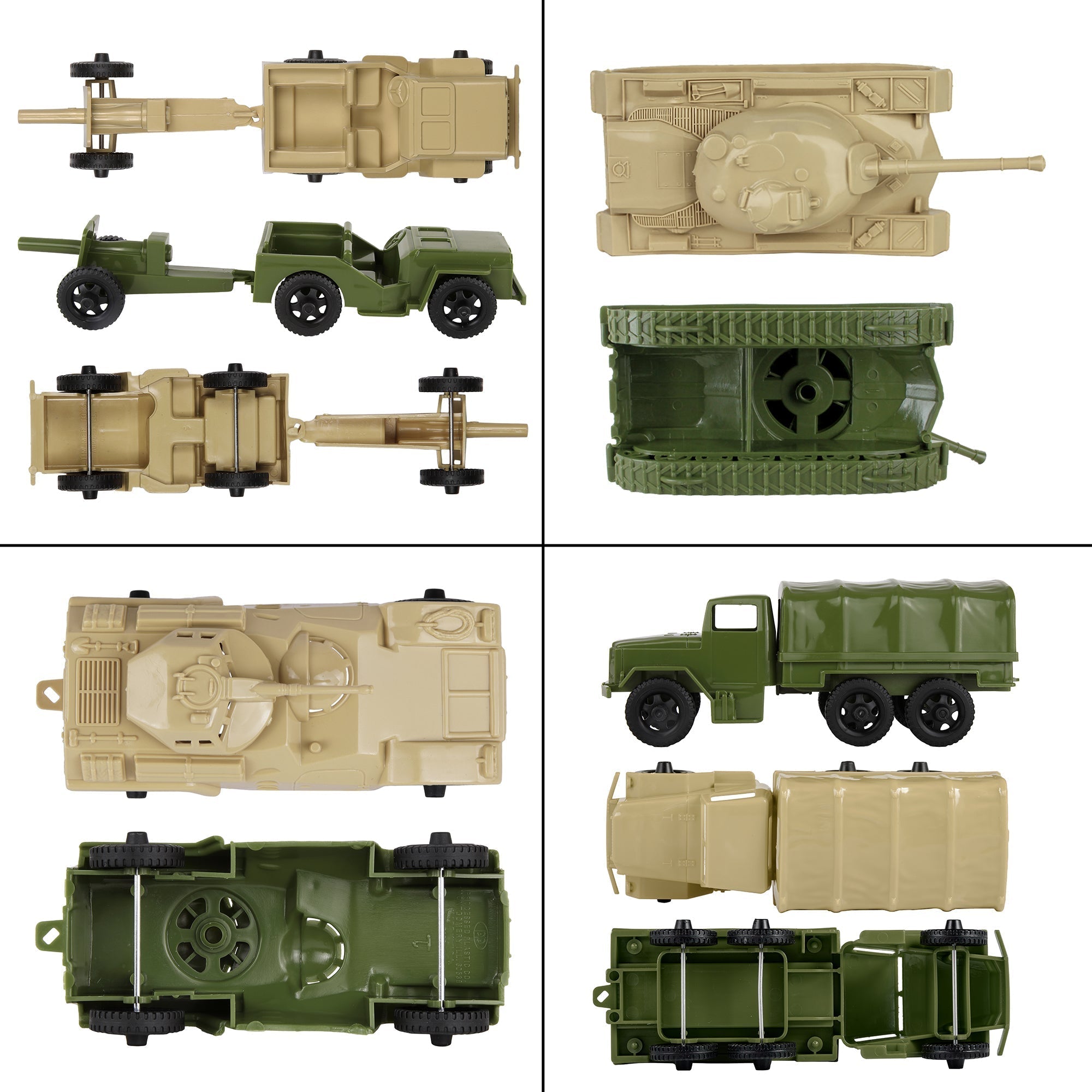 Tim Mee Combat Convoy 64pc Playset OD Green & Tan Soldiers