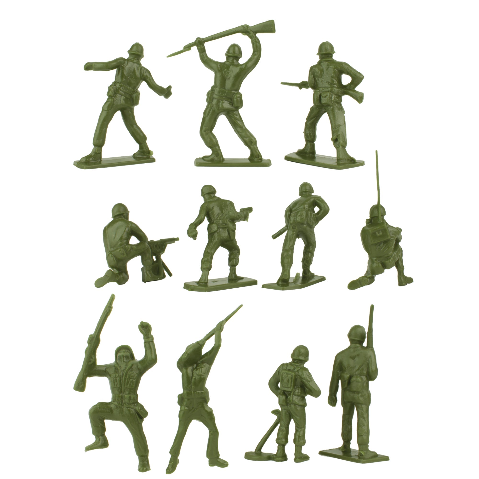Tim Mee Toy PLASTIC ARMY Men - 28pc OD Green WW2 Soldier Figures USA
