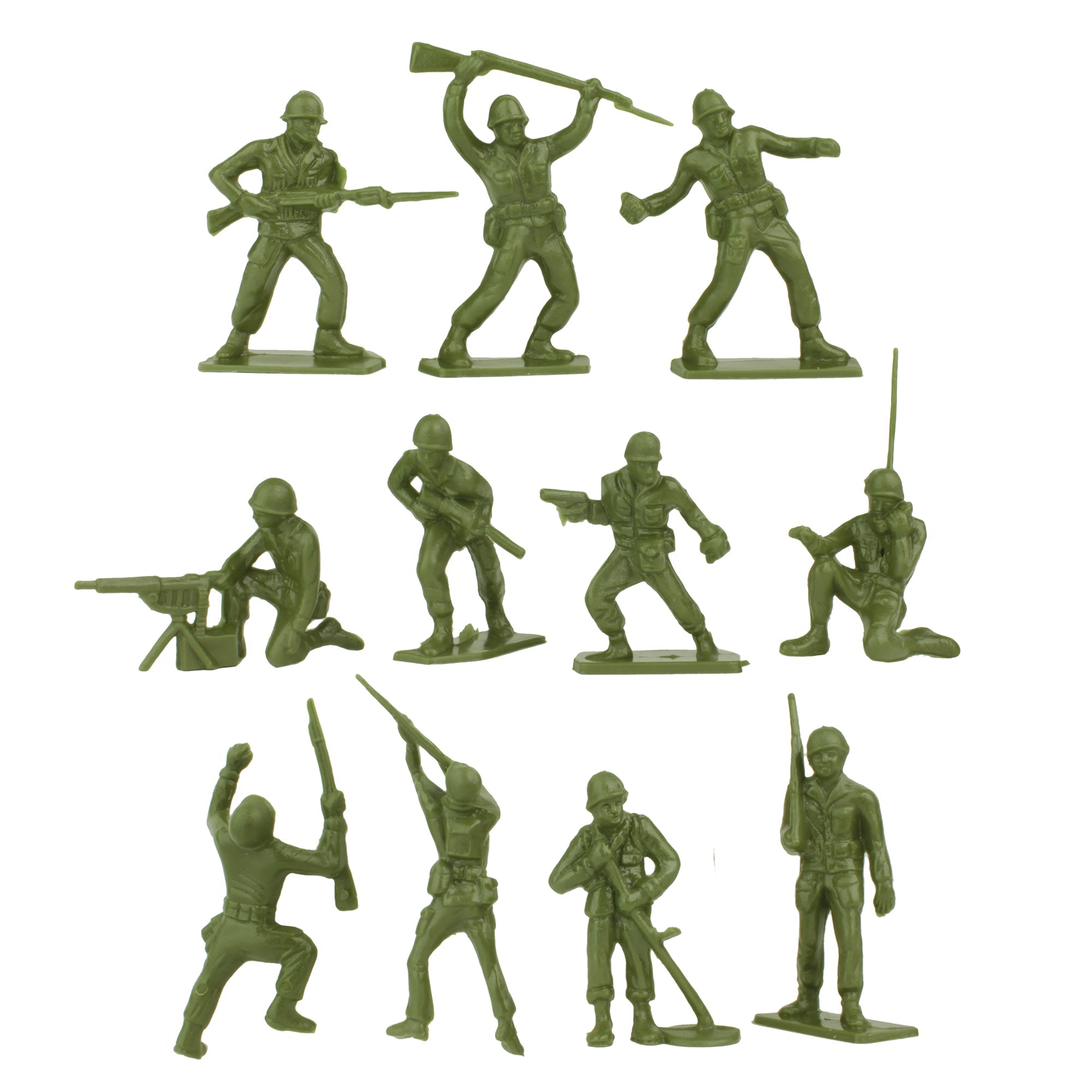 Tim Mee Toy PLASTIC ARMY Men - 28pc OD Green WW2 Soldier Figures USA