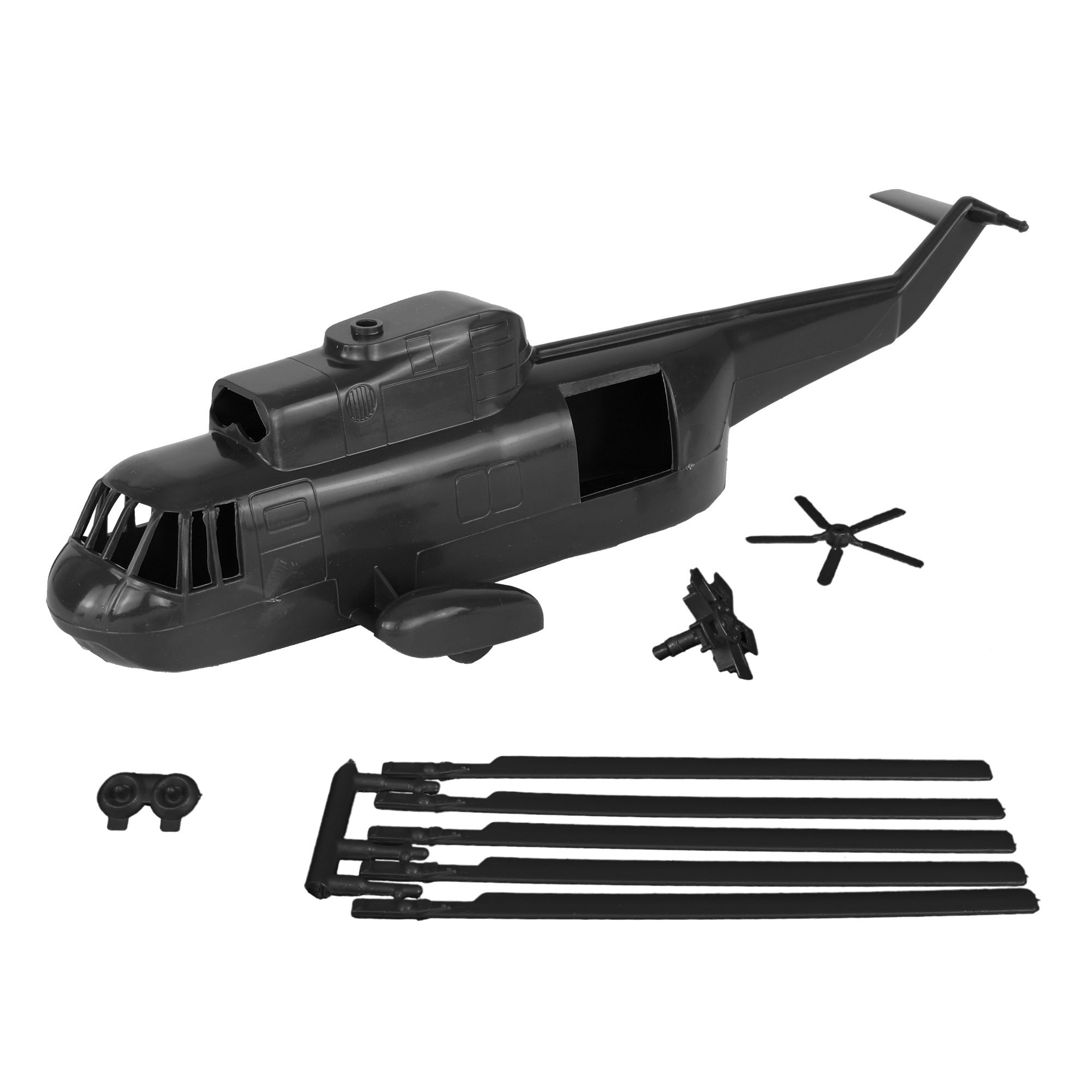 TimMee Plastic Army Men HELICOPTER Playset Black 26pc USA Made
