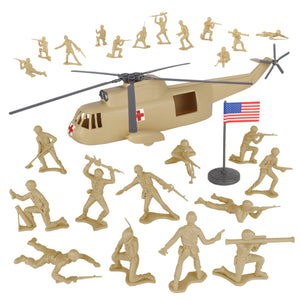 Tim Mee Toy Army Medical Sea King Rescue Helicopter Tan Vignette