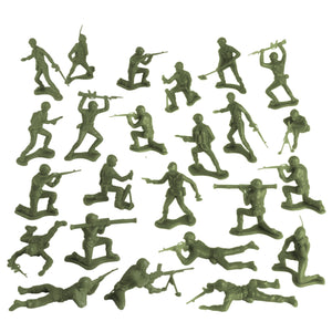 TimMee PLASTIC ARMY Men OD Green 24pc Toy Soldier Figures Made in