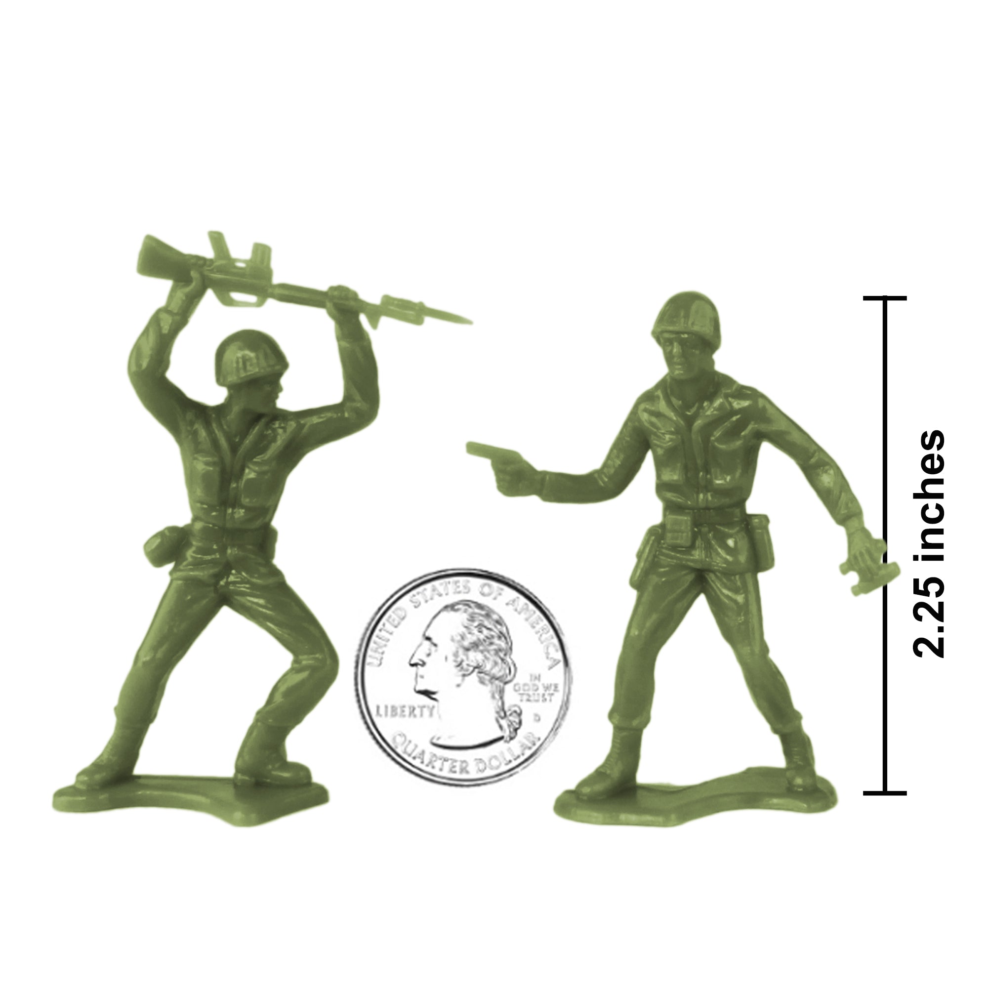 TimMee PLASTIC ARMY Men OD Green 48pc Toy Soldier Figures Made in