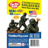 Tim Mee Toy Plastic Army Men 48 Piece Soldier Figure Set Olive-Green Color Insert Art
