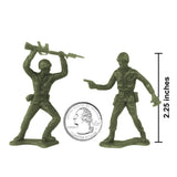 Tim Mee Toy Plastic Army Men 48 Piece Soldier Figure Set Olive-Green Color Insert Art Scale