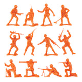 Tim Mee Toy Orange Plastic Army Men Soldier Figures Close Up