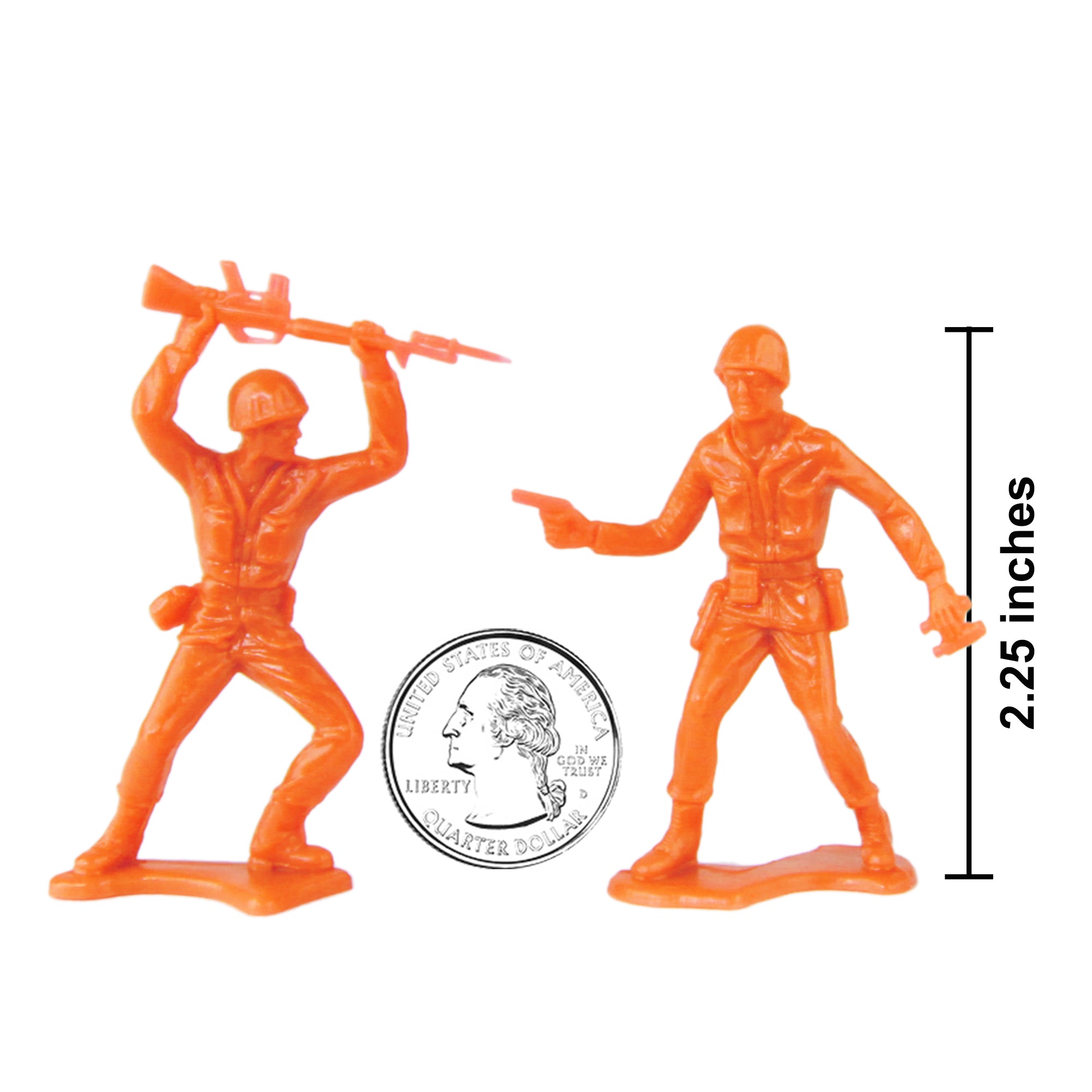 TimMee PLASTIC ARMY Men Orange 48pc Toy Soldier Figures Made in