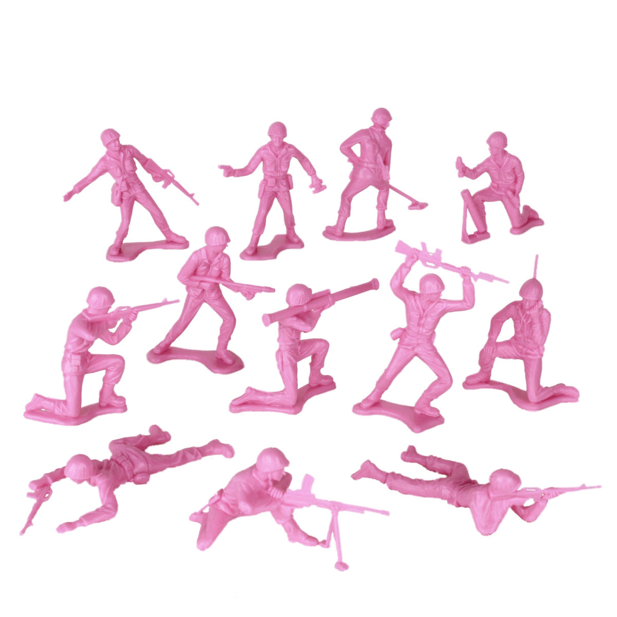 TimMee PLASTIC ARMY Men Pink 48pc Toy Soldier Figures - USA Made