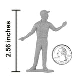 Tim Mee Toy Car Racing Team Track Pit and News Crews 18 Piece Gray Color Plastic Toy Figures Scale