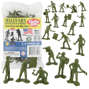 Tim Mee Toy Military Mechanics and Media Plastic Toy Soldiers OD Green Color Main Image