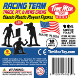 Tim Mee Toy Car Racing Team Track Pit and News Crews 18 Piece White Color Plastic Toy Figures Insert Art