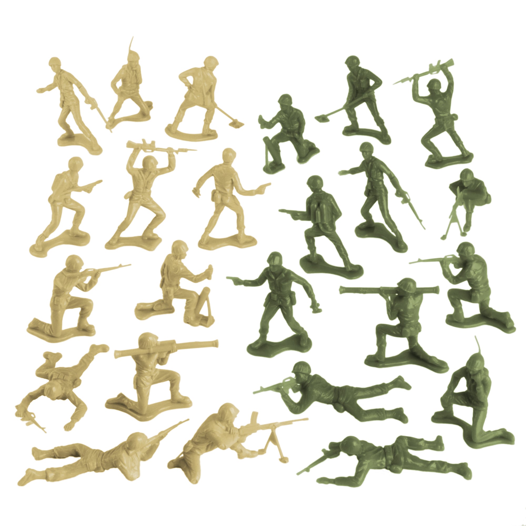 Tim Mee Combat Convoy 64pc Playset OD Green & Tan Soldiers