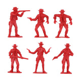 Tim Mee Toy Western Cowboys Red Plastic Toy Figures Close Up View