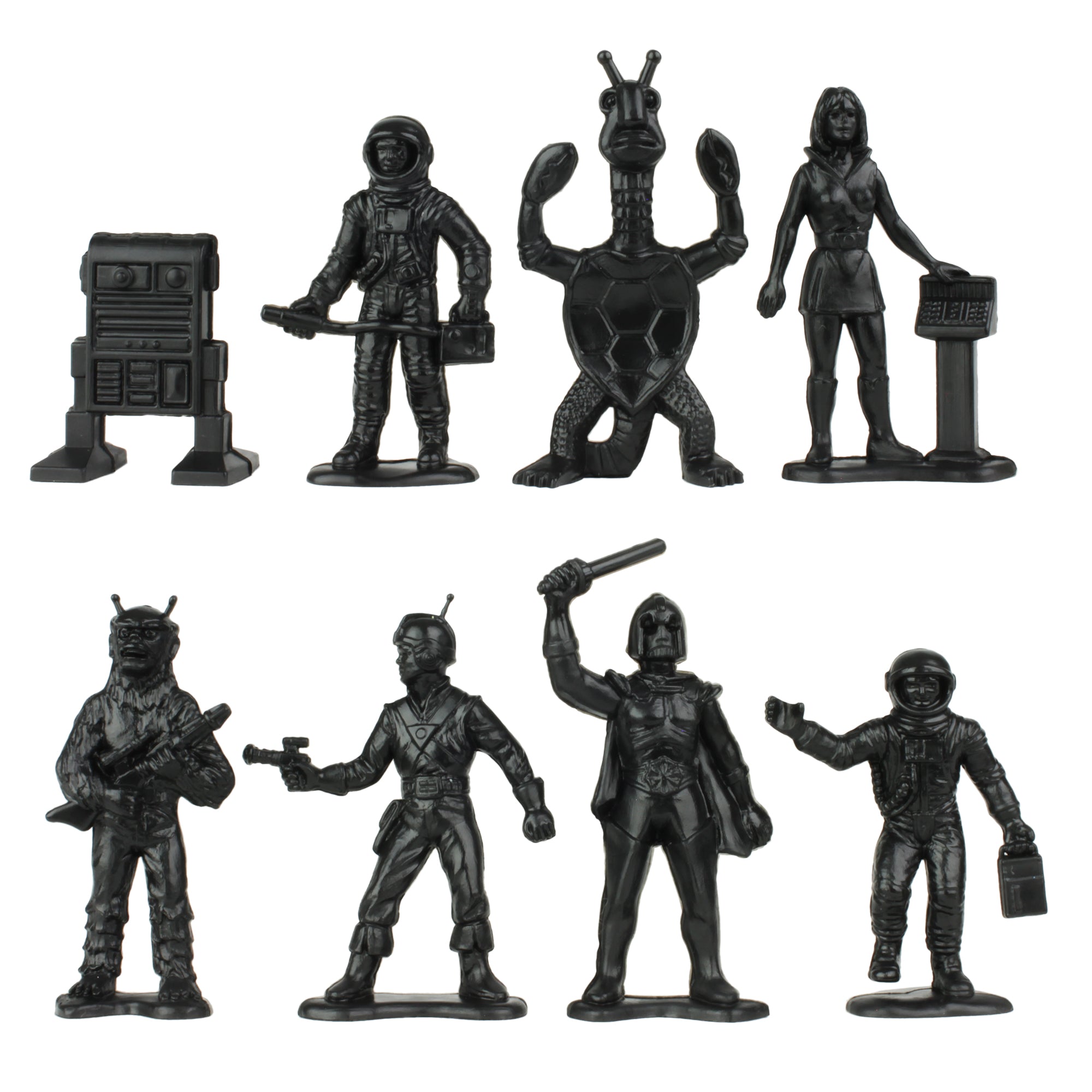 TimMee Galaxy Laser Team SPACE Figures - Black vs Silver 50pc Set