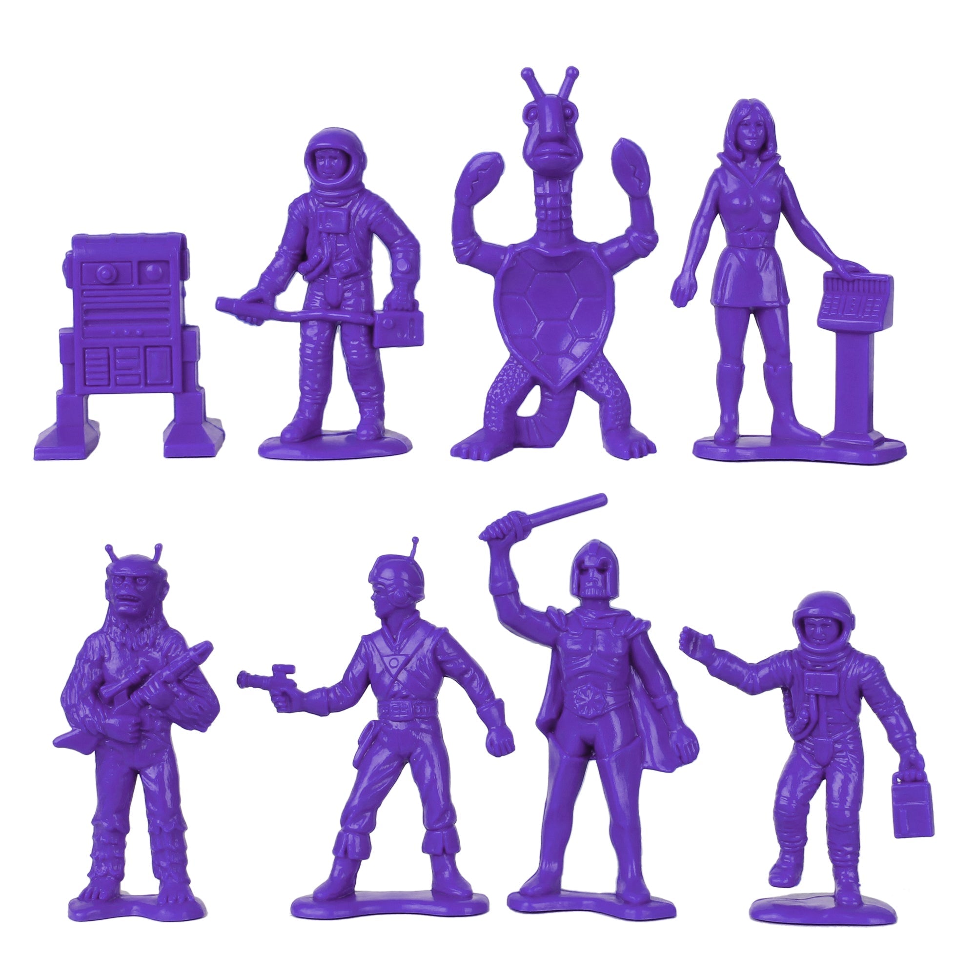 TimMee Galaxy Laser Team SPACE Figures - Purple vs Orange 50pc Set