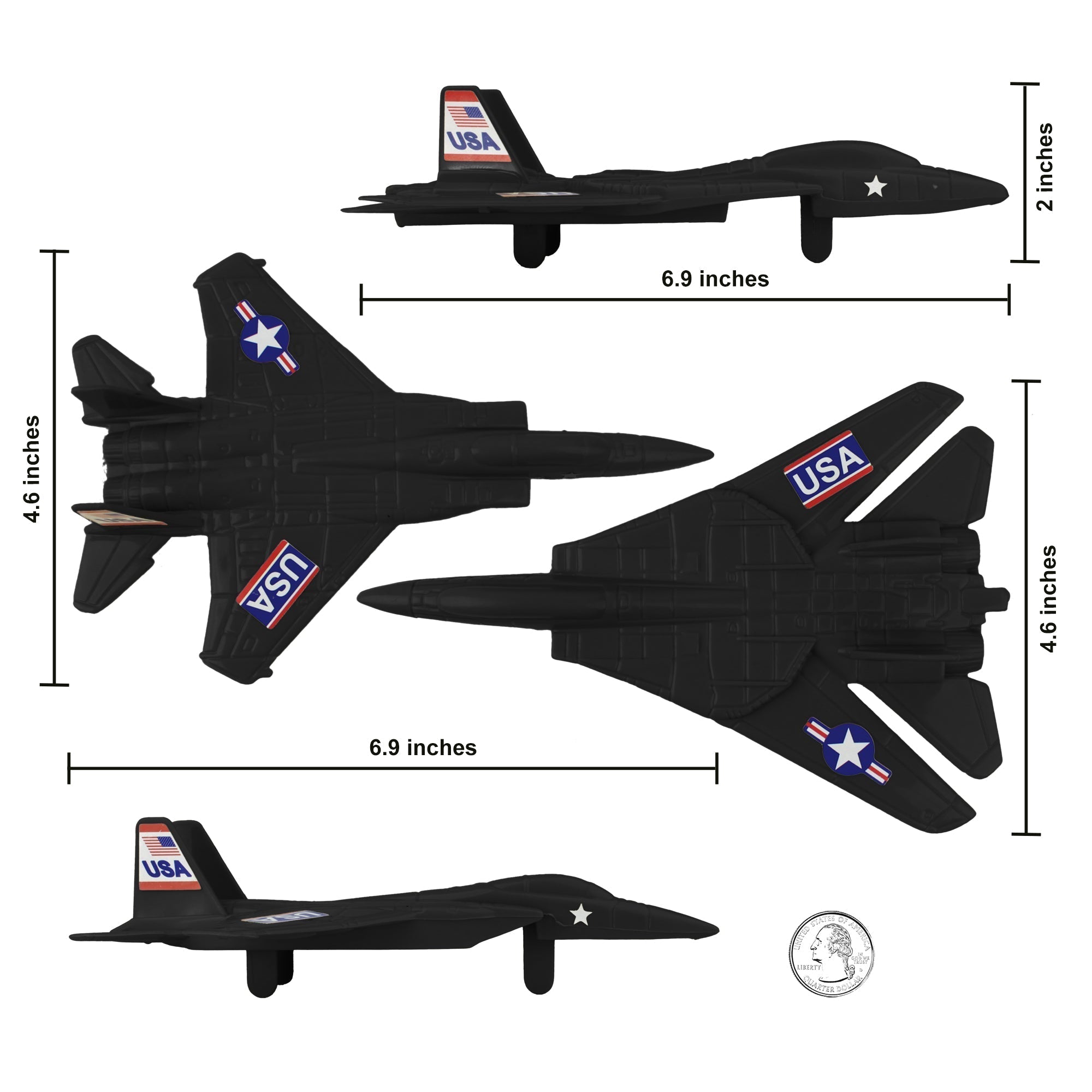 1997 Kinder Surprise Jet Airplanes Set – 4 Mini Plastic Commercial Airliners, Vintage Toys