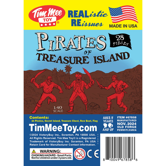 Tim Mee Toy Pirates of Treasure Island Red and Brown 28pc Playset Insert Art 