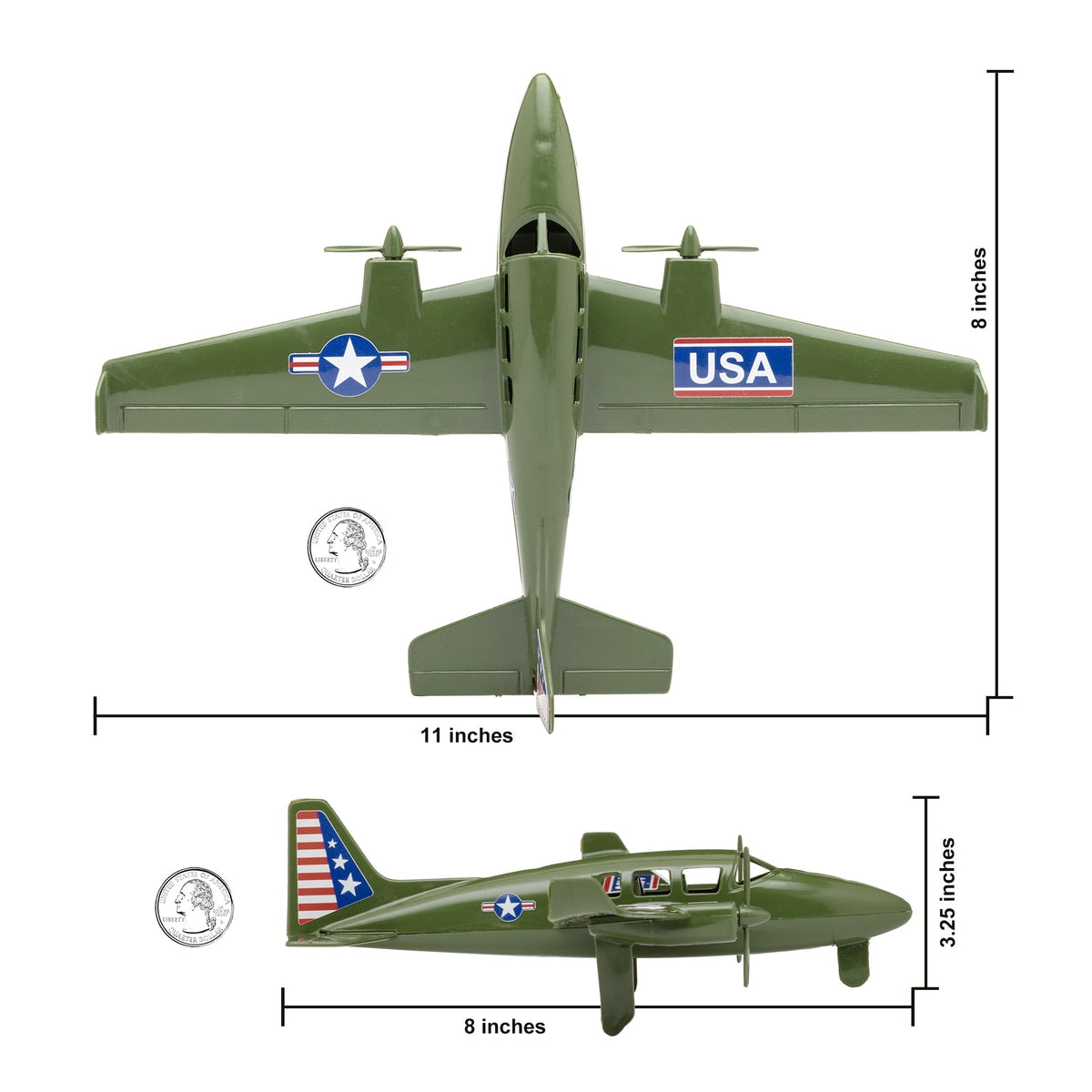 TimMee Prop Plane and Fighter Jet OD Green for Plastic Army Men – Tim ...