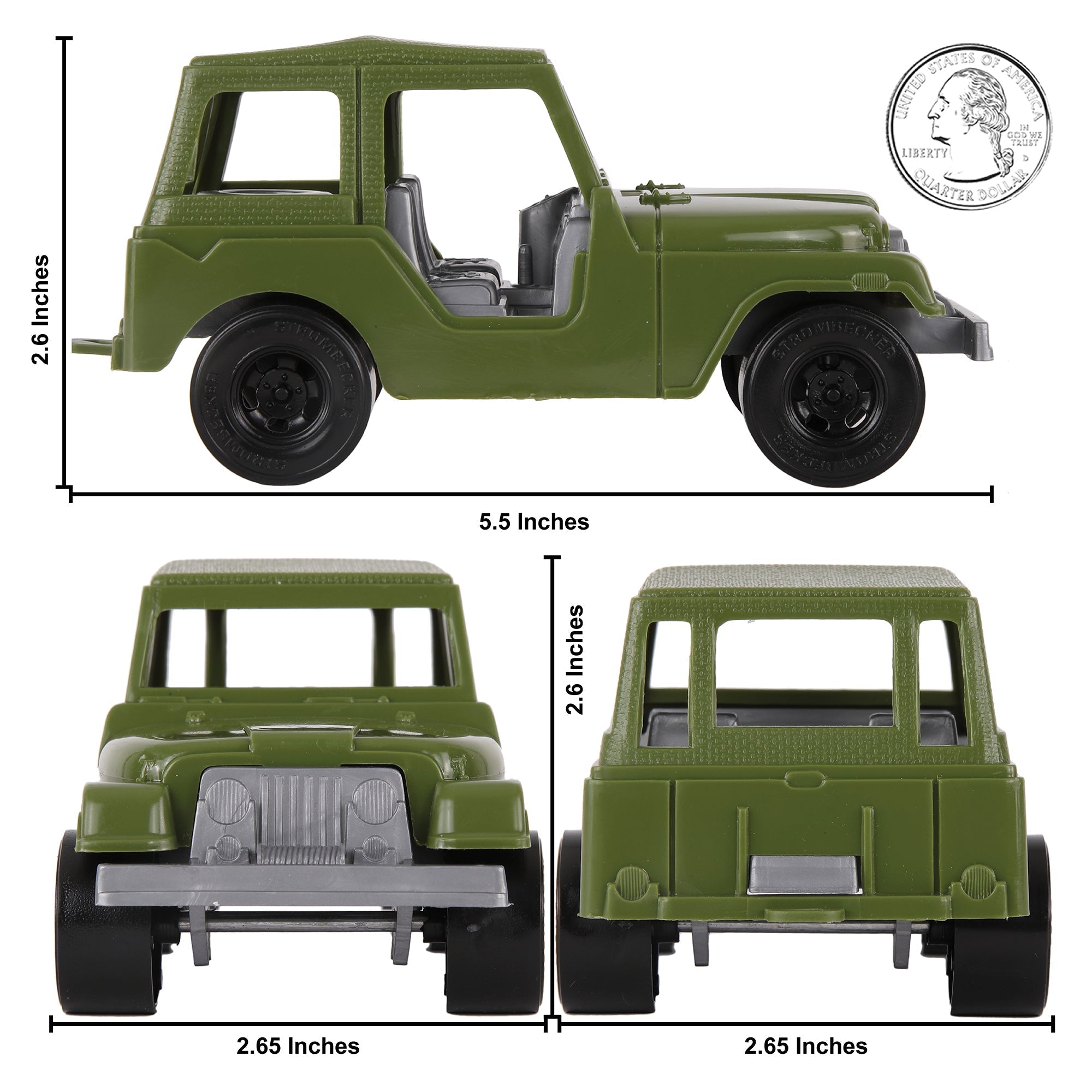 TimMee Battle TRANSPORT M38A1 & Pickup OD Green Plastic Army Men