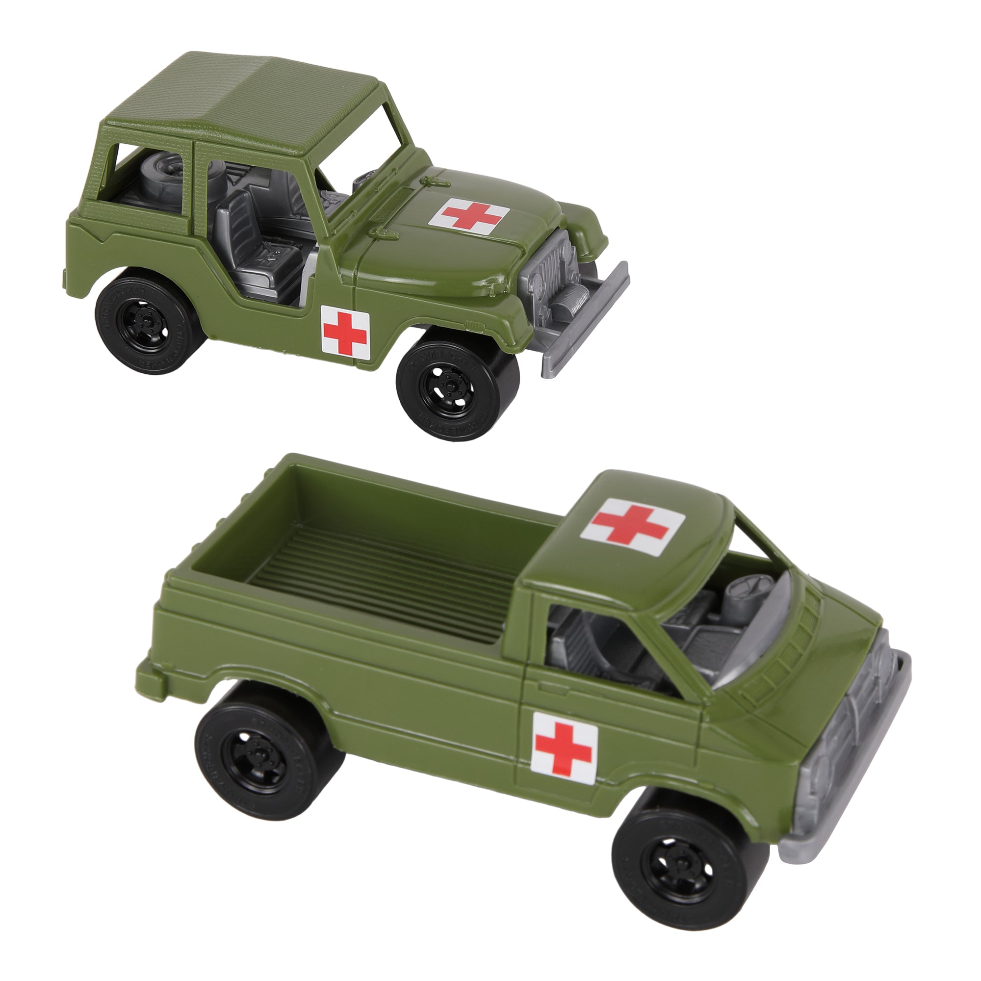 TimMee Battle TRANSPORT M38A1 & Pickup OD Green Plastic Army Men