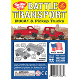 Tim Mee Toy Battle Transport Light Trucks Red Color Insert Art