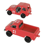 Tim Mee Toy Battle Transport Light Trucks Red Color Medical Back View