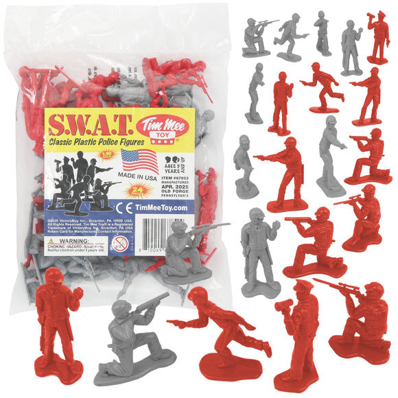 スポーツトイ・アクショントイ Mowl surveillance Ti Tim Mee Toy SWAT Plastic Army Men Gray and Red Police Figures USA