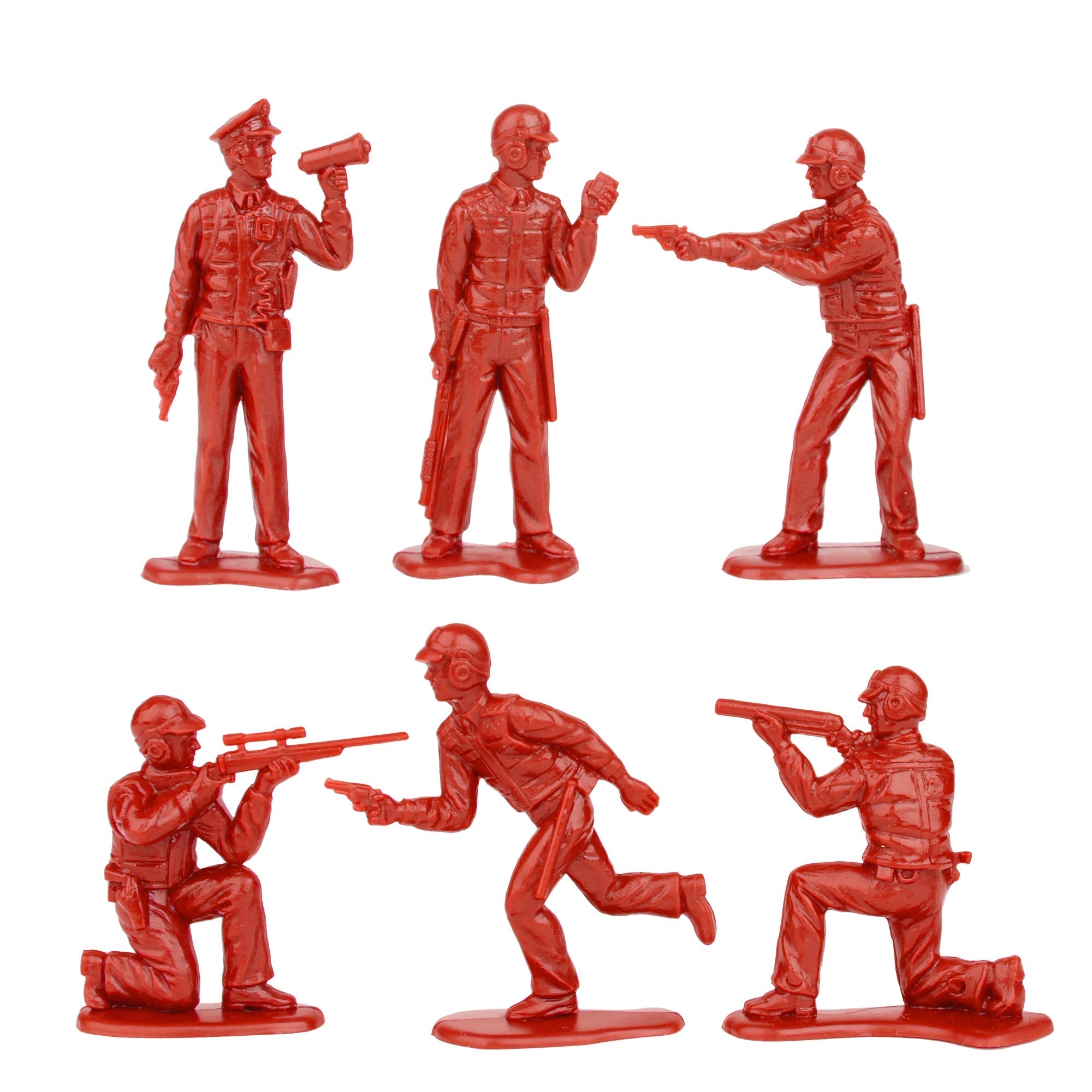 Tim Mee Toy SWAT Plastic Army Men Gray and Red Police Figures USA