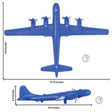 Tim Mee Toy WW2 B-29 Superfortress Bomber Plane Blue Color Plastic Army Men Aircraft 