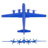 Tim Mee Toy WW2 B-29 Superfortress Bomber Plane Blue Color Plastic Army Men Aircraft Top and Front Views