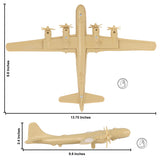 Tim Mee Toy WW2 B-29 Superfortress Bomber Plane Tan Color Plastic Army Men Aircraft 